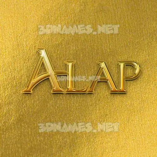 alap in All Gold style - 3D name wallpaper