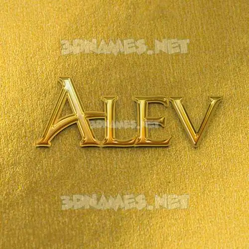 alev in All Gold style - 3D name wallpaper