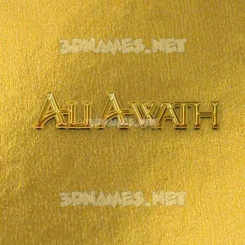 ali awath in All Gold style - 3D name wallpaper