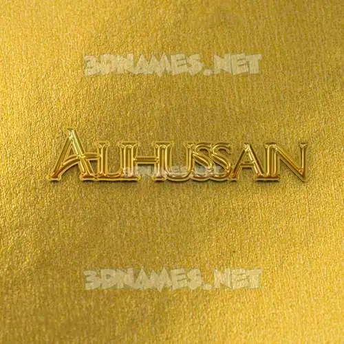 alihussain in All Gold style - 3D name wallpaper