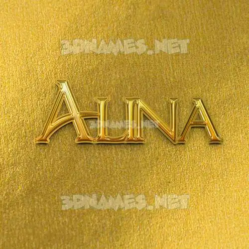alina in All Gold style - 3D name wallpaper