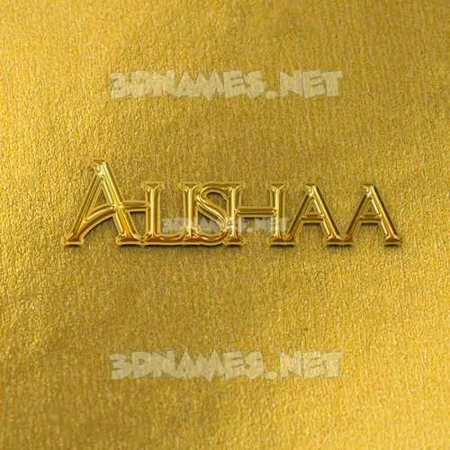 alishaa in All Gold style - 3D name wallpaper