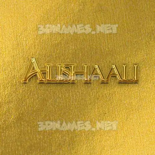 alishaali in All Gold style - 3D name wallpaper