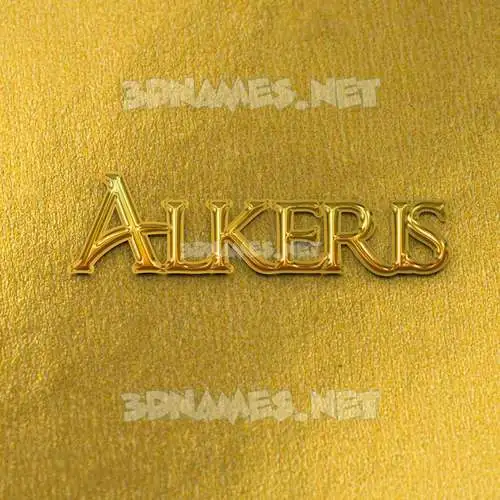 alkeris in All Gold style - 3D name wallpaper