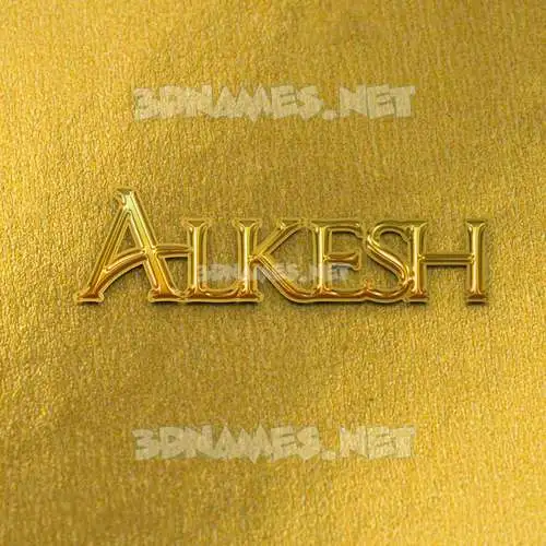 alkesh in All Gold style - 3D name wallpaper