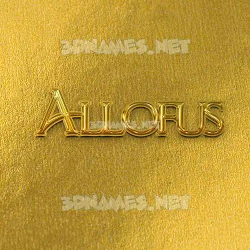 allofus in All Gold style - 3D name wallpaper