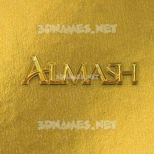 almash in All Gold style - 3D name wallpaper