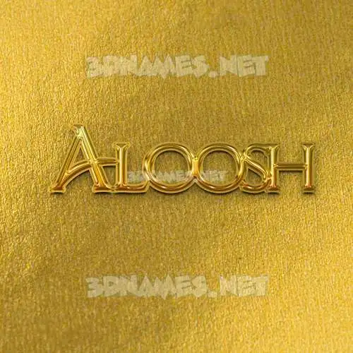aloosh in All Gold style - 3D name wallpaper