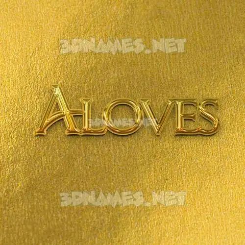 aloves in All Gold style - 3D name wallpaper