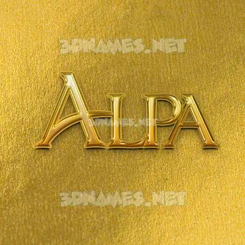 alpa in All Gold style - 3D name wallpaper