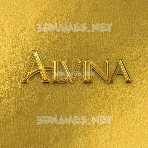 alvina in All Gold style - 3D name wallpaper