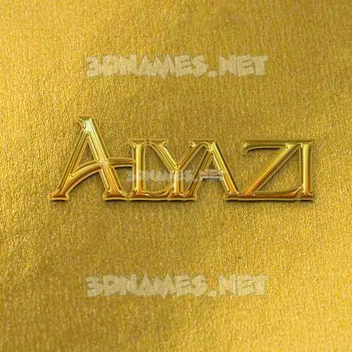 alyazi in All Gold style - 3D name wallpaper