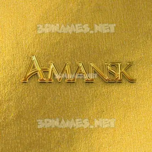 amansk in All Gold style - 3D name wallpaper
