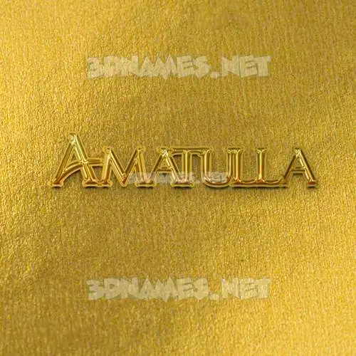 amatulla in All Gold style - 3D name wallpaper