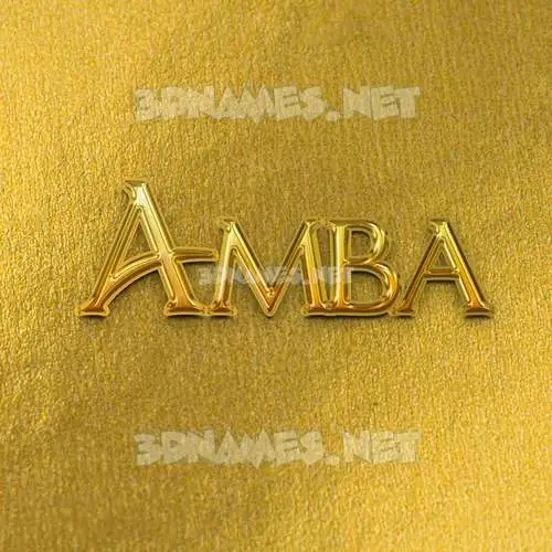 amba in All Gold style - 3D name wallpaper