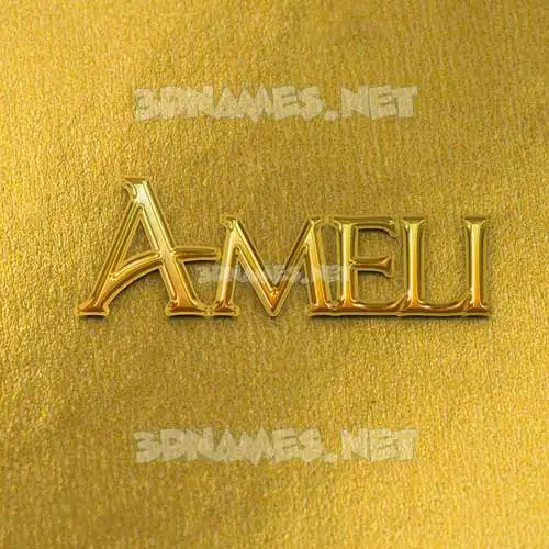 ameli in All Gold style - 3D name wallpaper