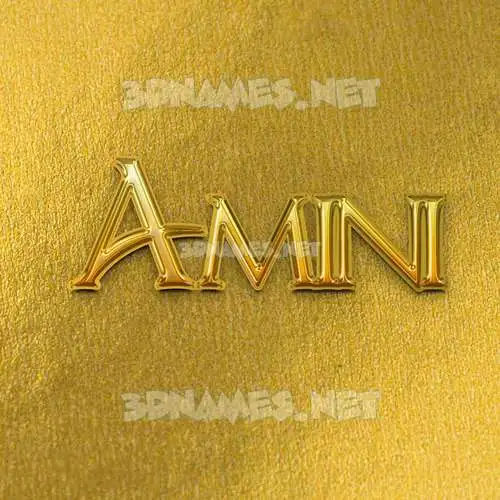 amini in All Gold style - 3D name wallpaper