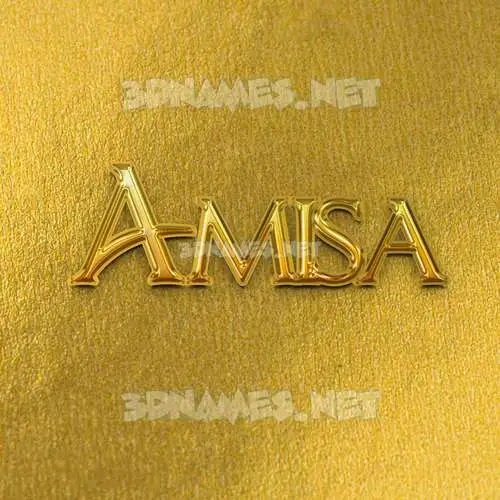 amisa in All Gold style - 3D name wallpaper