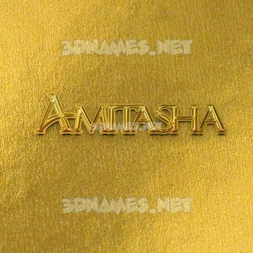 amitasha in All Gold style - 3D name wallpaper