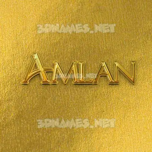 amlan in All Gold style - 3D name wallpaper