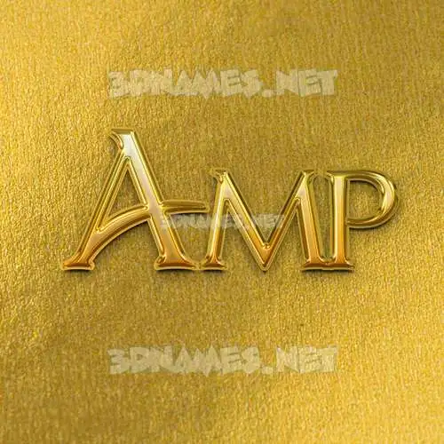 amp in All Gold style - 3D name wallpaper