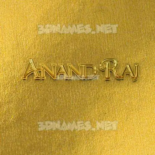 anand raj in All Gold style - 3D name wallpaper