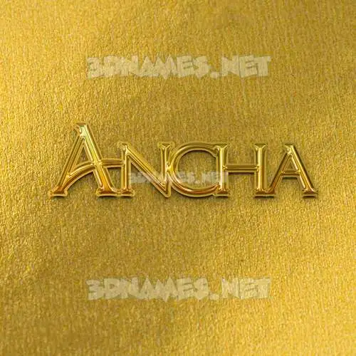 ancha in All Gold style - 3D name wallpaper