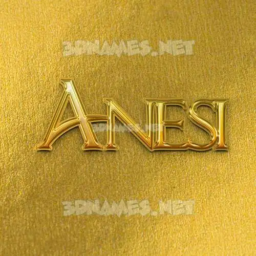 anesi in All Gold style - 3D name wallpaper