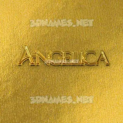 angelica in All Gold style - 3D name wallpaper