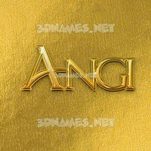 angi in All Gold style - 3D name wallpaper