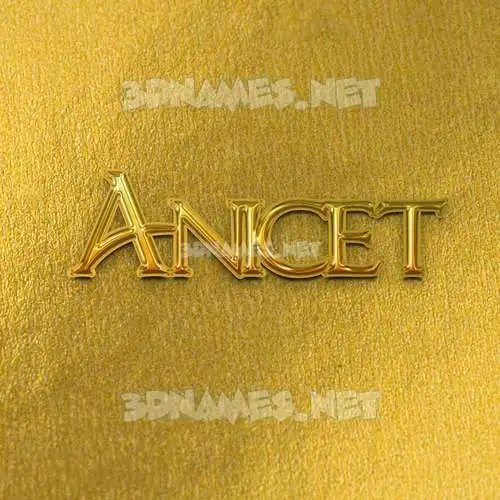 anicet in All Gold style - 3D name wallpaper