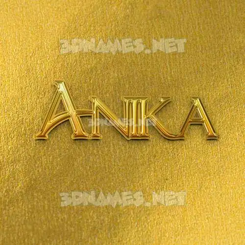 anika in All Gold style - 3D name wallpaper