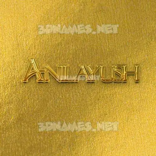 anilayush in All Gold style - 3D name wallpaper