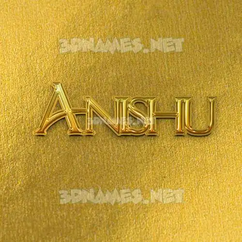 anishu in All Gold style - 3D name wallpaper