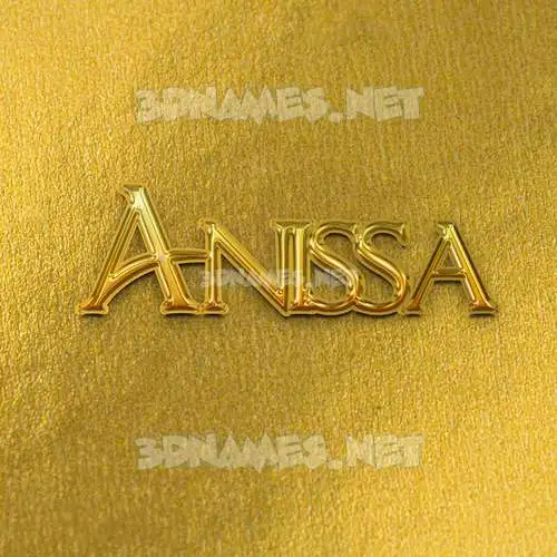 anissa in All Gold style - 3D name wallpaper