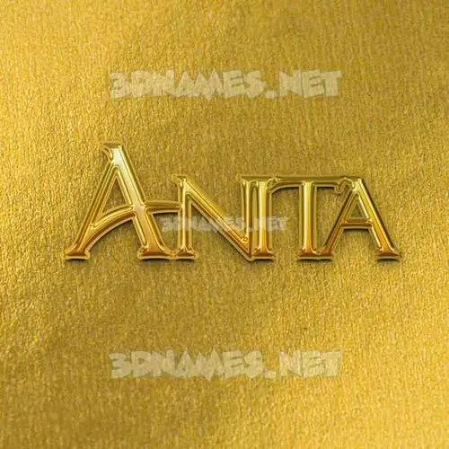 anita in All Gold style - 3D name wallpaper