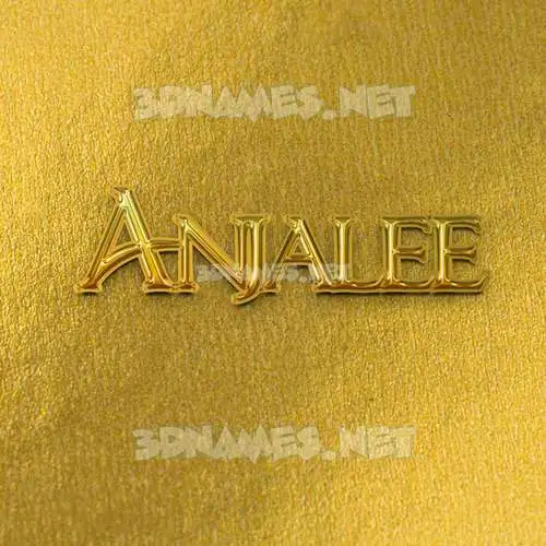 anjalee in All Gold style - 3D name wallpaper