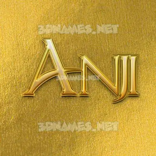 anji in All Gold style - 3D name wallpaper