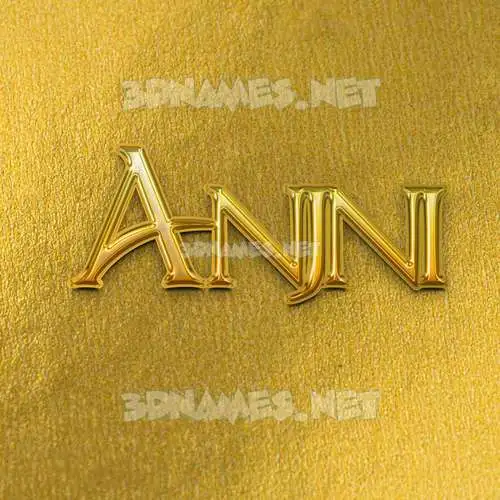 anjni in All Gold style - 3D name wallpaper