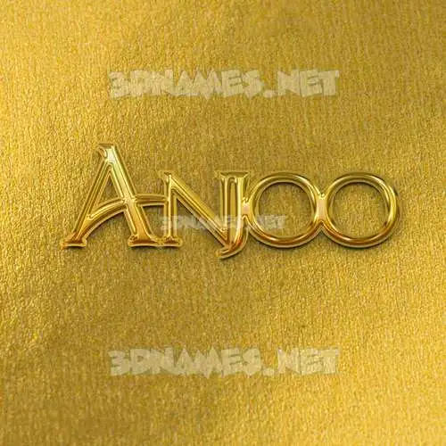 anjoo in All Gold style - 3D name wallpaper
