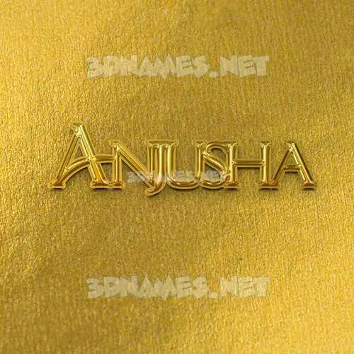 anjusha in All Gold style - 3D name wallpaper