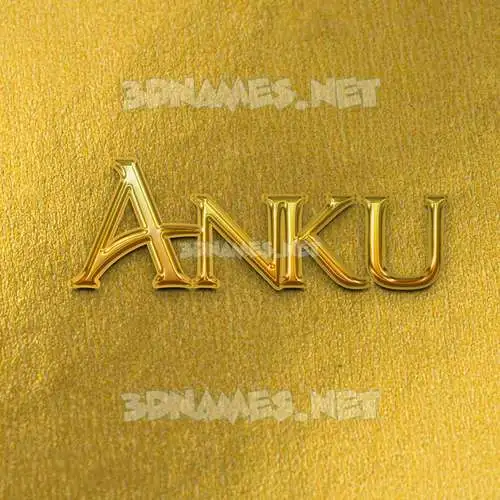 anku in All Gold style - 3D name wallpaper