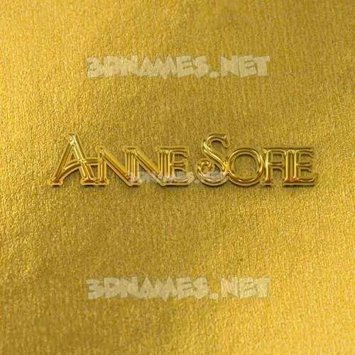 anne sofie in All Gold style - 3D name wallpaper
