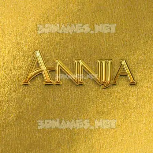 annija in All Gold style - 3D name wallpaper