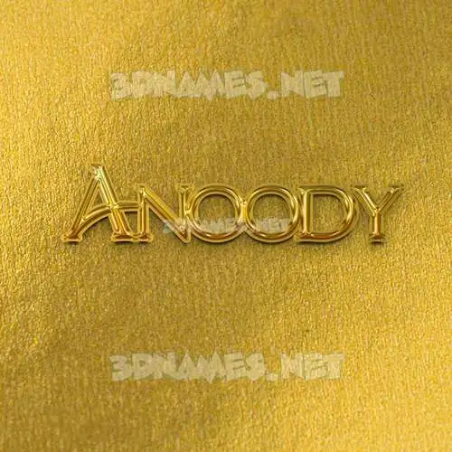 anoody in All Gold style - 3D name wallpaper