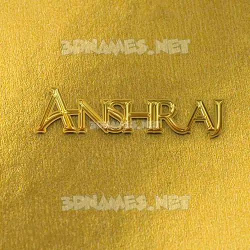 anshraj in All Gold style - 3D name wallpaper