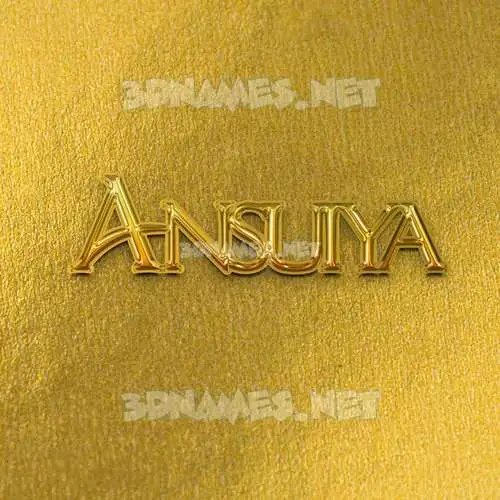 ansuiya in All Gold style - 3D name wallpaper