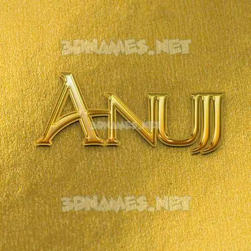 anujj in All Gold style - 3D name wallpaper