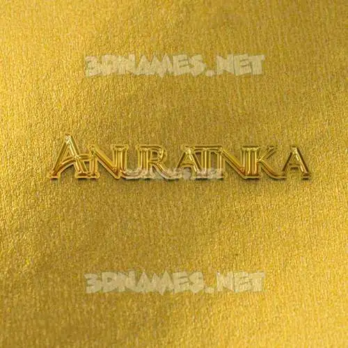 anuratnika in All Gold style - 3D name wallpaper