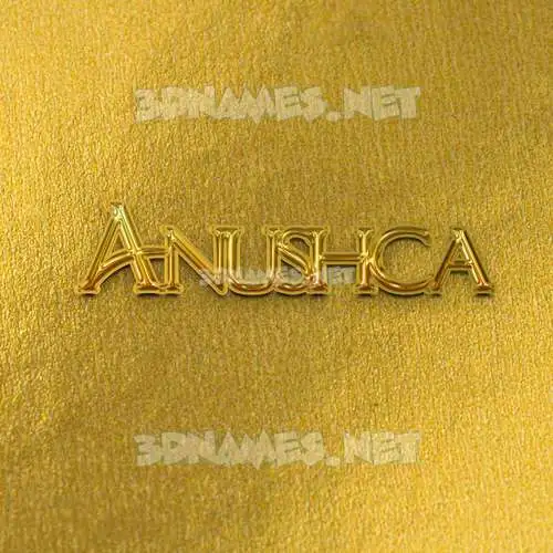 anushca in All Gold style - 3D name wallpaper